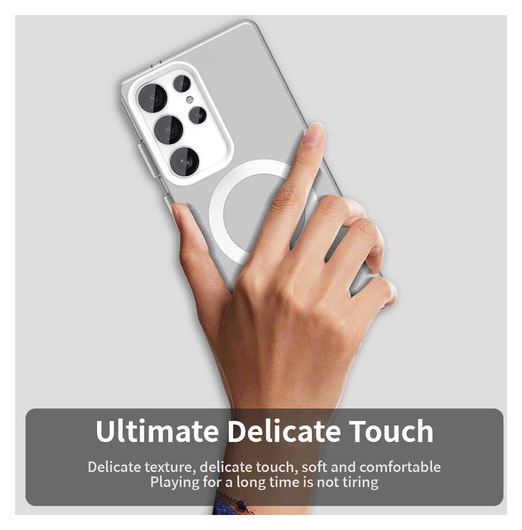 Samsung Galaxy S25 Ultra Hoesje MagSafe Backcover Semi-Transparant & Wit afbeelding 9