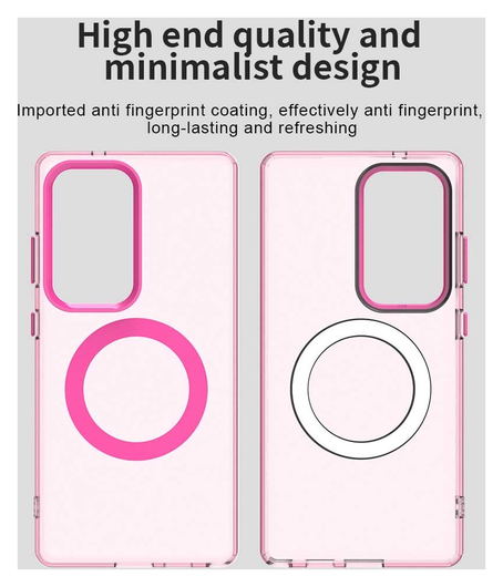 Samsung Galaxy S25 Ultra Hoesje MagSafe Backcover Semi-Transparant & Roze afbeelding 10