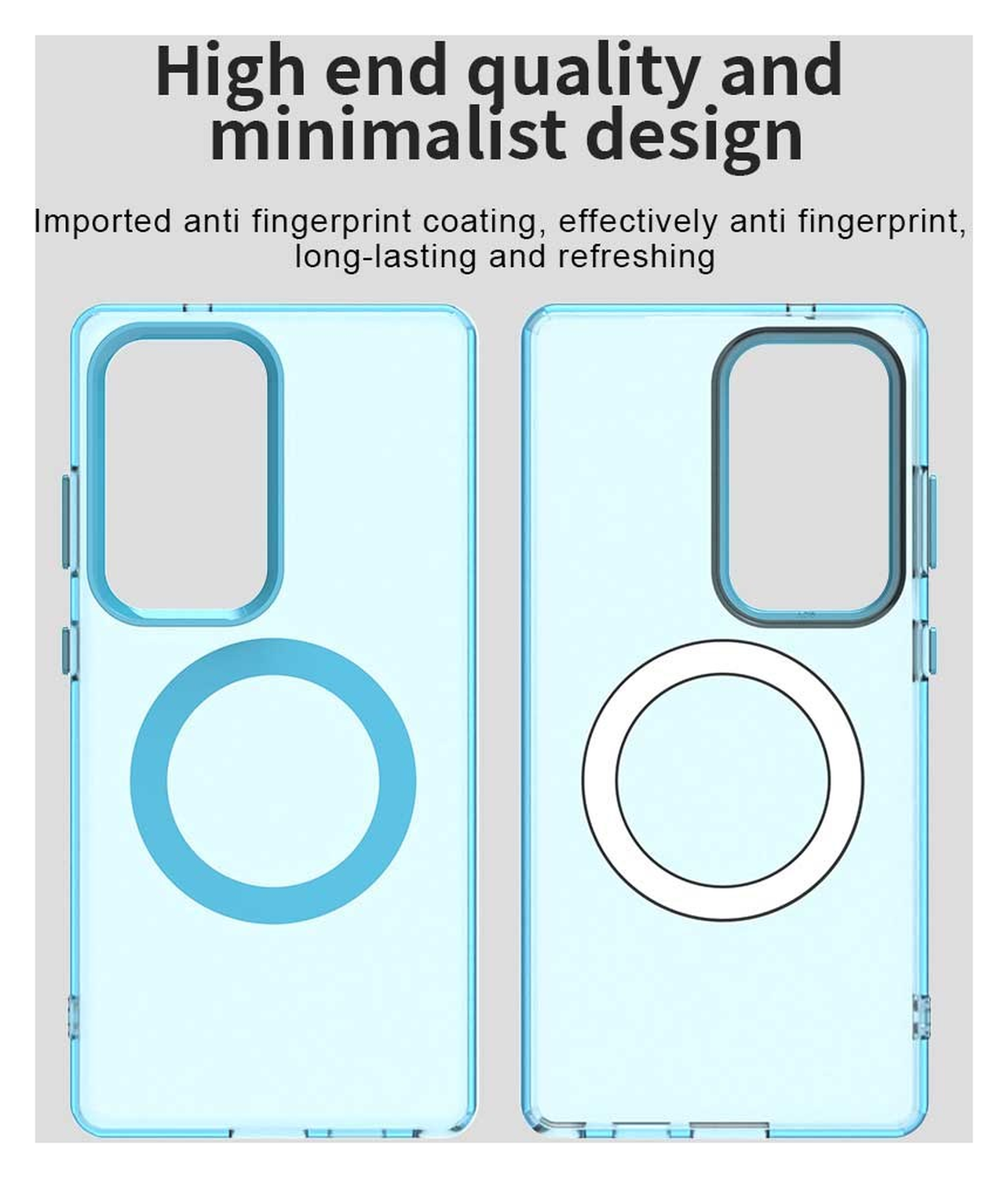 Samsung Galaxy S25 Ultra Hoesje MagSafe Backcover Semi-Transparant & Blauw afbeelding 10
