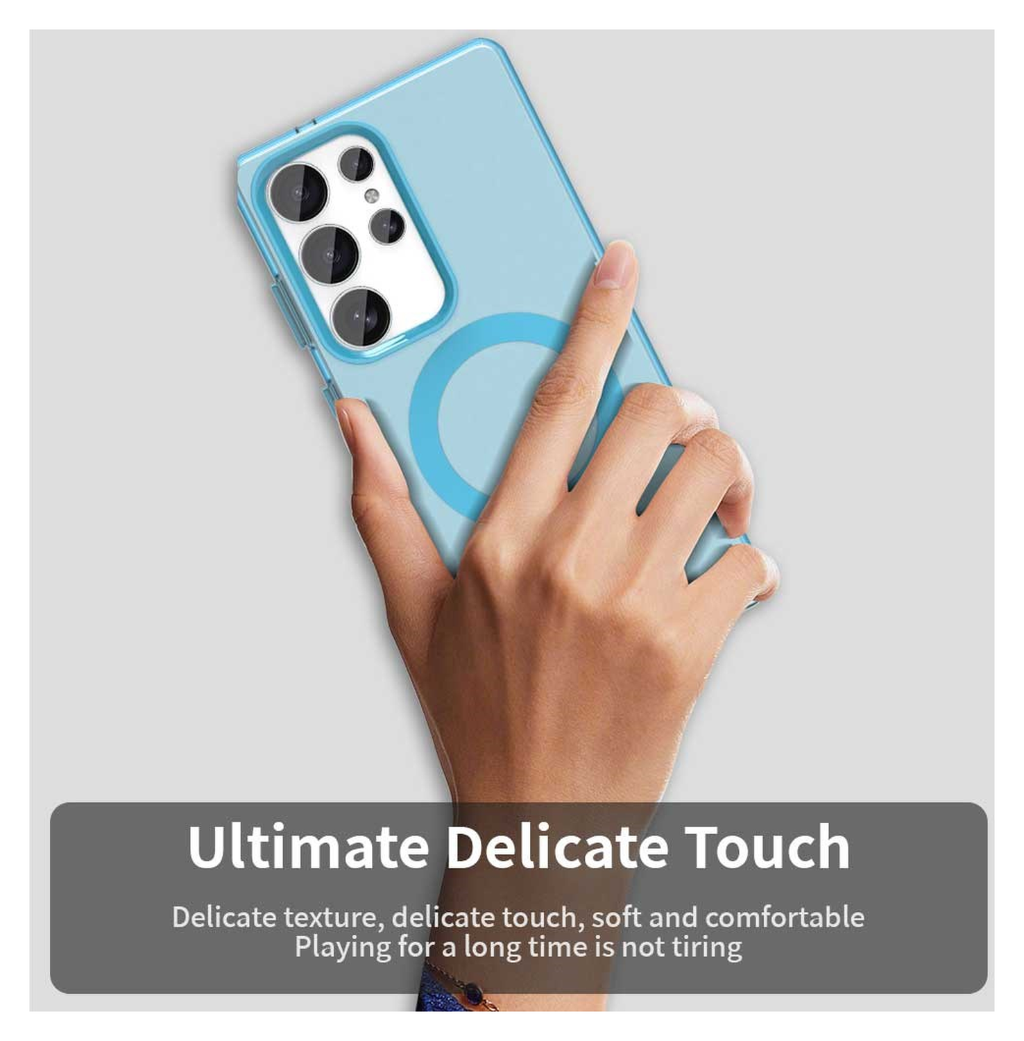 Samsung Galaxy S25 Ultra Hoesje MagSafe Backcover Semi-Transparant & Blauw afbeelding 9