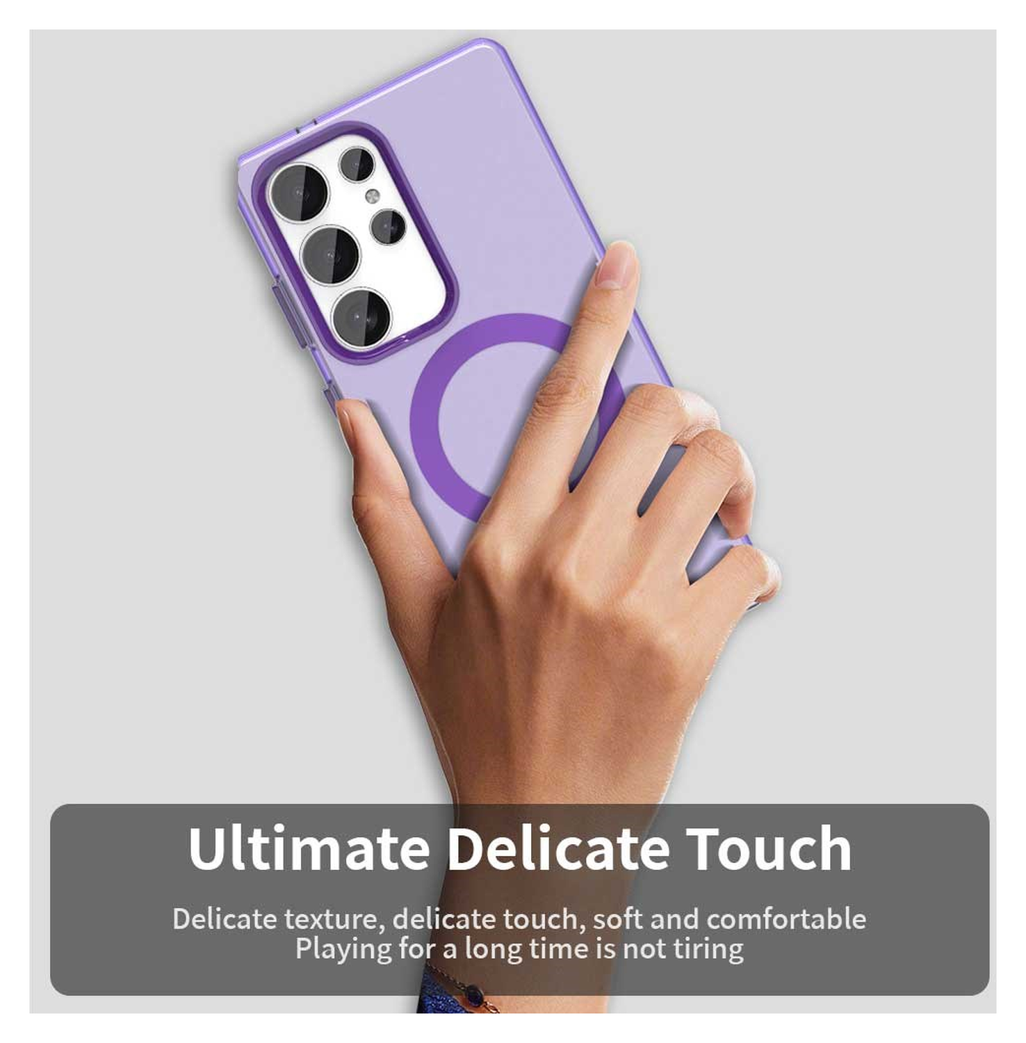 Samsung Galaxy S25 Ultra Hoesje MagSafe Backcover Semi-Transparant & Paars afbeelding 9