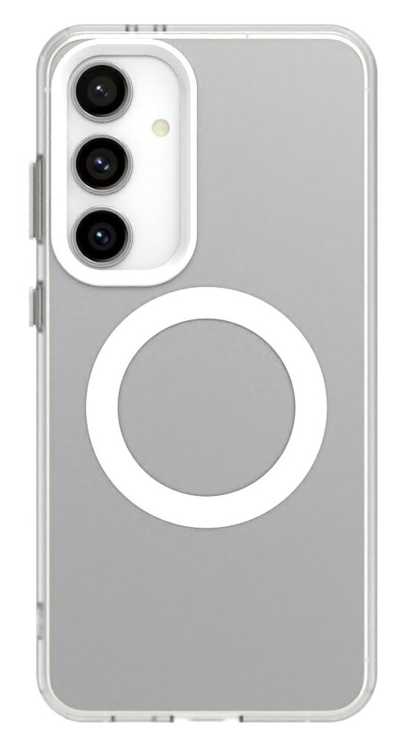 Samsung Galaxy S25 / S24 Hoesje MagSafe Backcover Semi-Transparant & Wit afbeelding 2