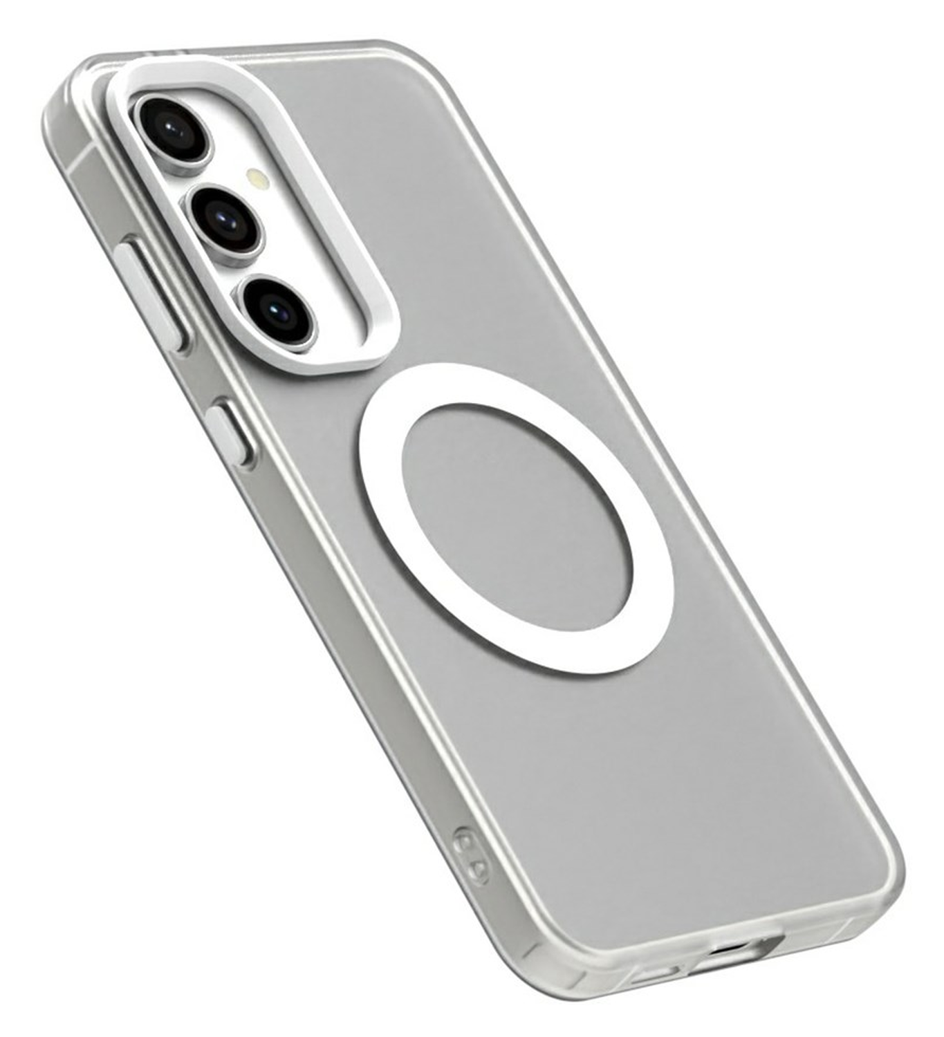 Samsung Galaxy S25 / S24 Hoesje MagSafe Backcover Semi-Transparant & Wit afbeelding 7