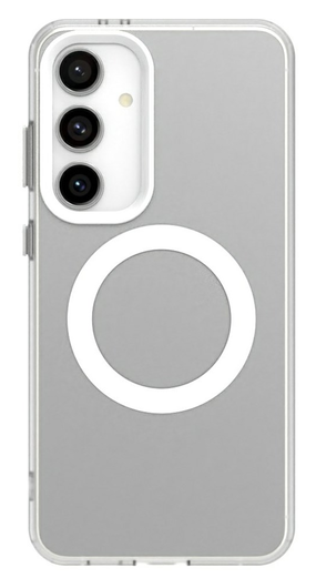 Samsung Galaxy S25 / S24 Hoesje MagSafe Backcover Semi-Transparant & Wit afbeelding 2