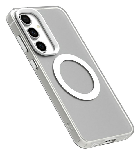 Samsung Galaxy S25 / S24 Hoesje MagSafe Backcover Semi-Transparant & Wit afbeelding 7