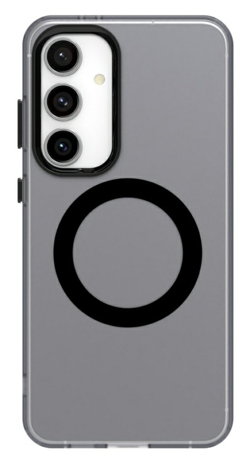 Samsung Galaxy S25 / S24 Hoesje MagSafe Backcover Semi-Transparant & Zwart afbeelding 2