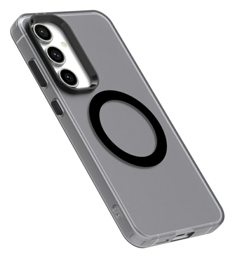 Samsung Galaxy S25 / S24 Hoesje MagSafe Backcover Semi-Transparant & Zwart afbeelding 7