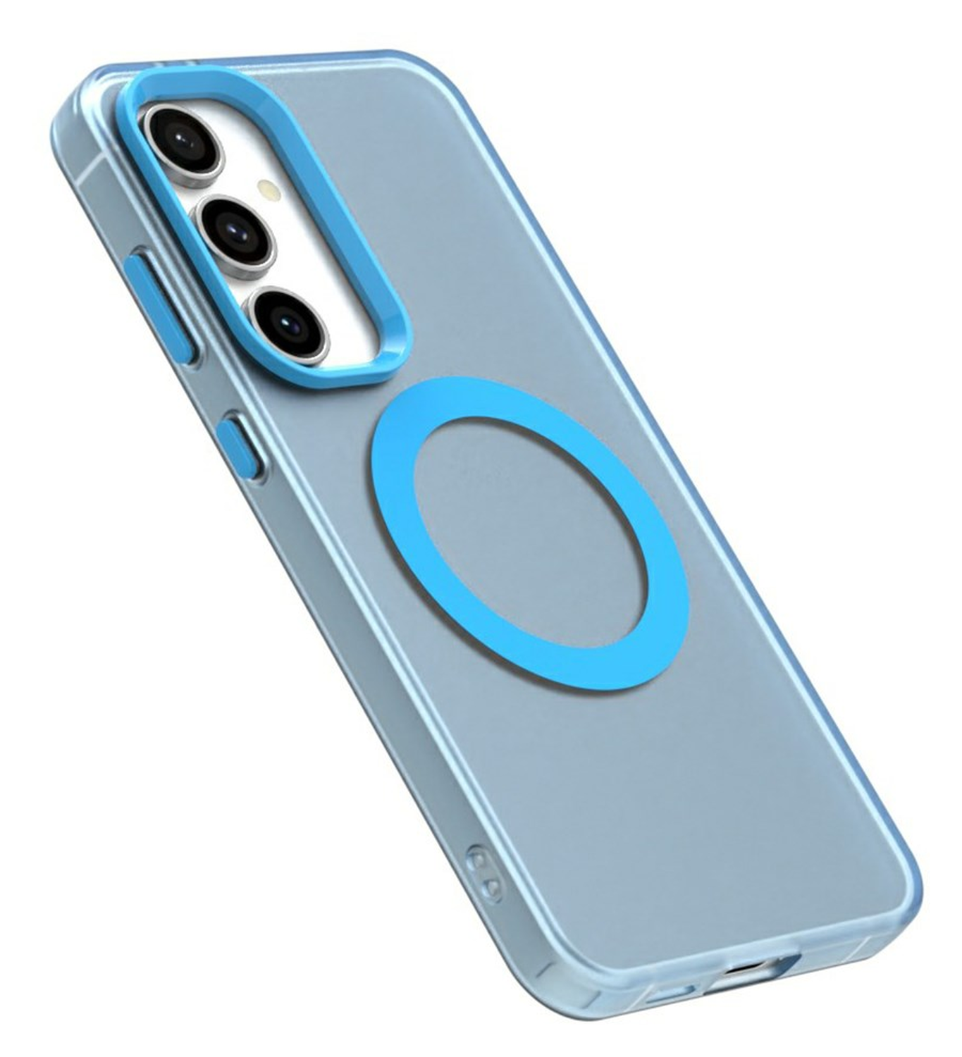 Samsung Galaxy S25 / S24 Hoesje MagSafe Backcover Semi-Transparant & Blauw afbeelding 7