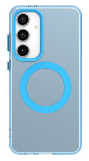 Samsung Galaxy S25 / S24 Hoesje MagSafe Backcover Semi-Transparant & Blauw afbeelding 2