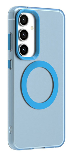 Samsung Galaxy S25 / S24 Hoesje MagSafe Backcover Semi-Transparant & Blauw afbeelding 5