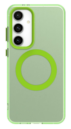 Samsung Galaxy S25 / S24 Hoesje MagSafe Backcover Semi-Transparant & Groen afbeelding 2