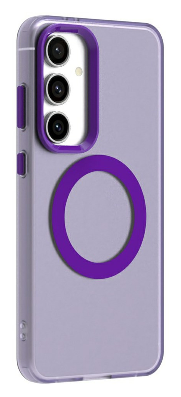 Samsung Galaxy S25 / S24 Hoesje MagSafe Backcover Semi-Transparant & Paars afbeelding 9