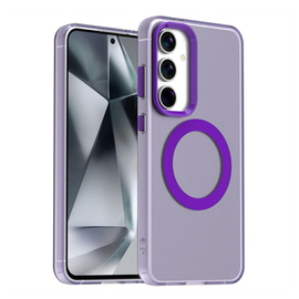 Samsung Galaxy S25 / S24 Hoesje MagSafe Backcover Semi-Transparant & Paars