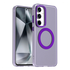 Samsung Galaxy S25 / S24 Hoesje MagSafe Backcover Semi-Transparant & Paars