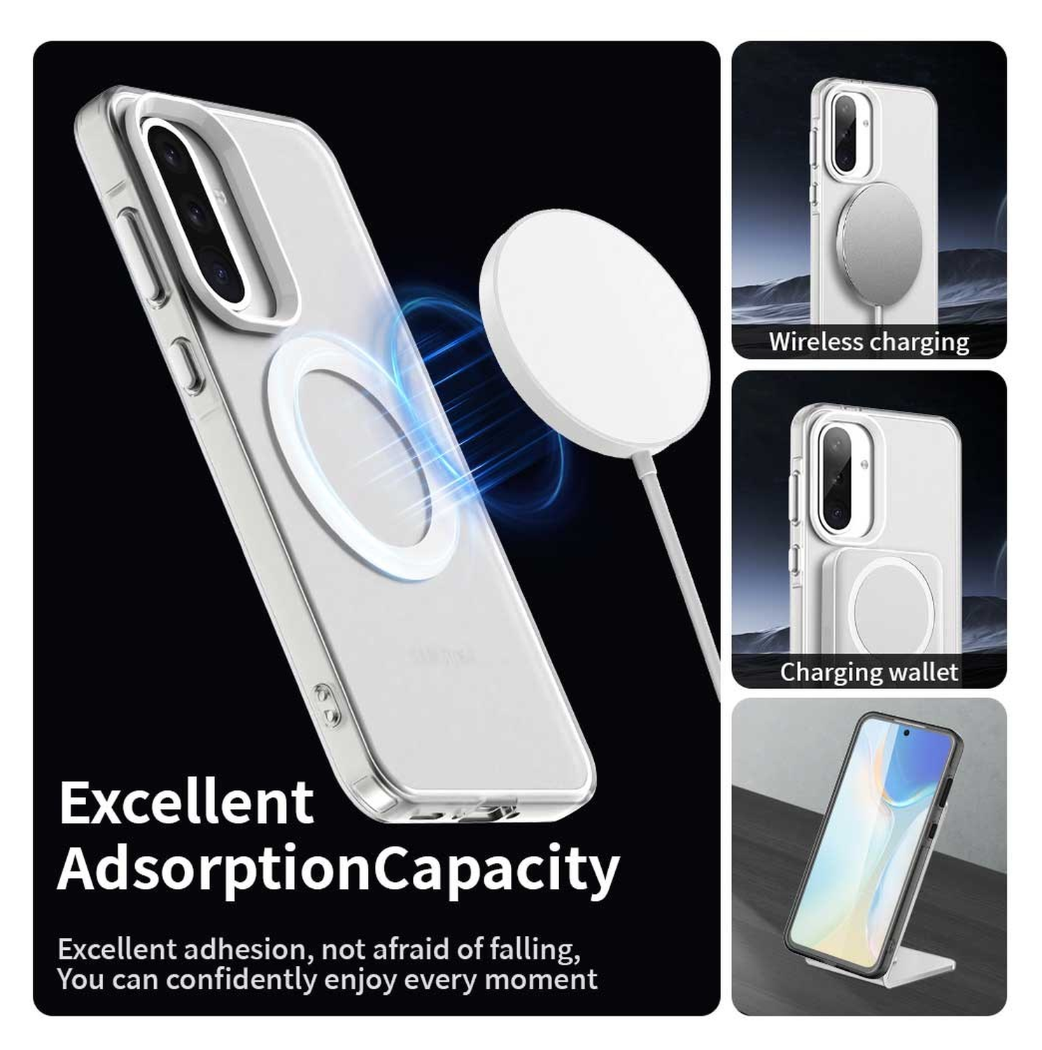 Samsung Galaxy A56 / A36 Hoesje MagSafe Backcover Semi-Transparant & Wit afbeelding 4