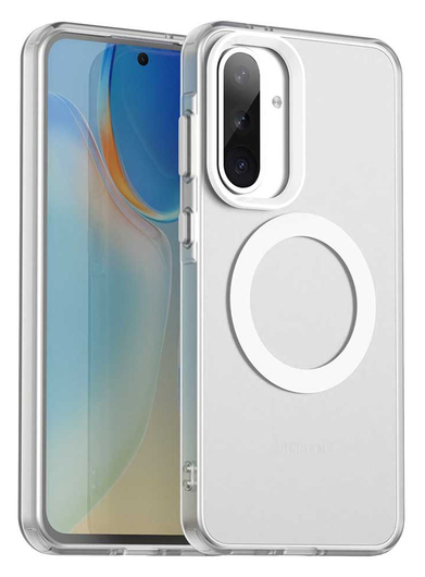 Samsung Galaxy A56 / A36 Hoesje MagSafe Backcover Semi-Transparant & Wit afbeelding 1