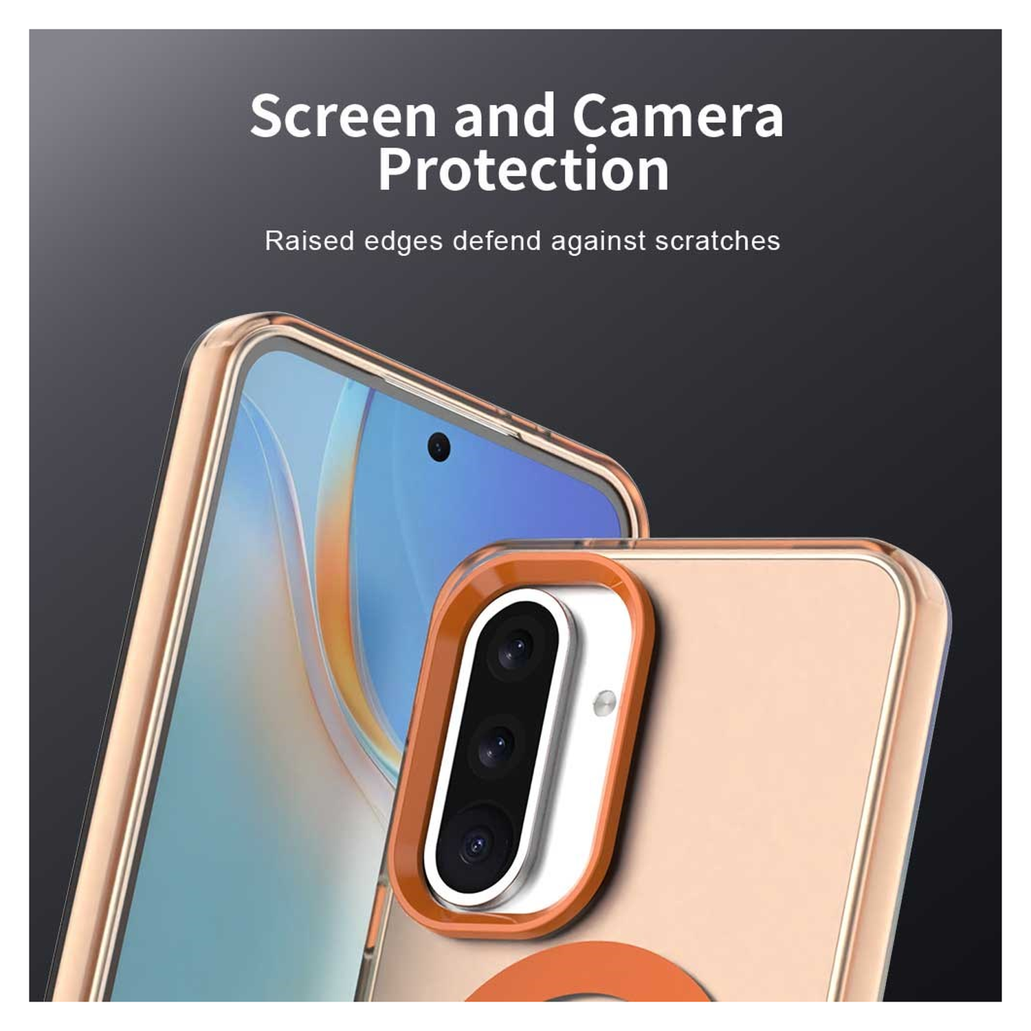 Samsung Galaxy A56 / A36 Hoesje MagSafe Backcover Semi-Transparant & Oranje afbeelding 8