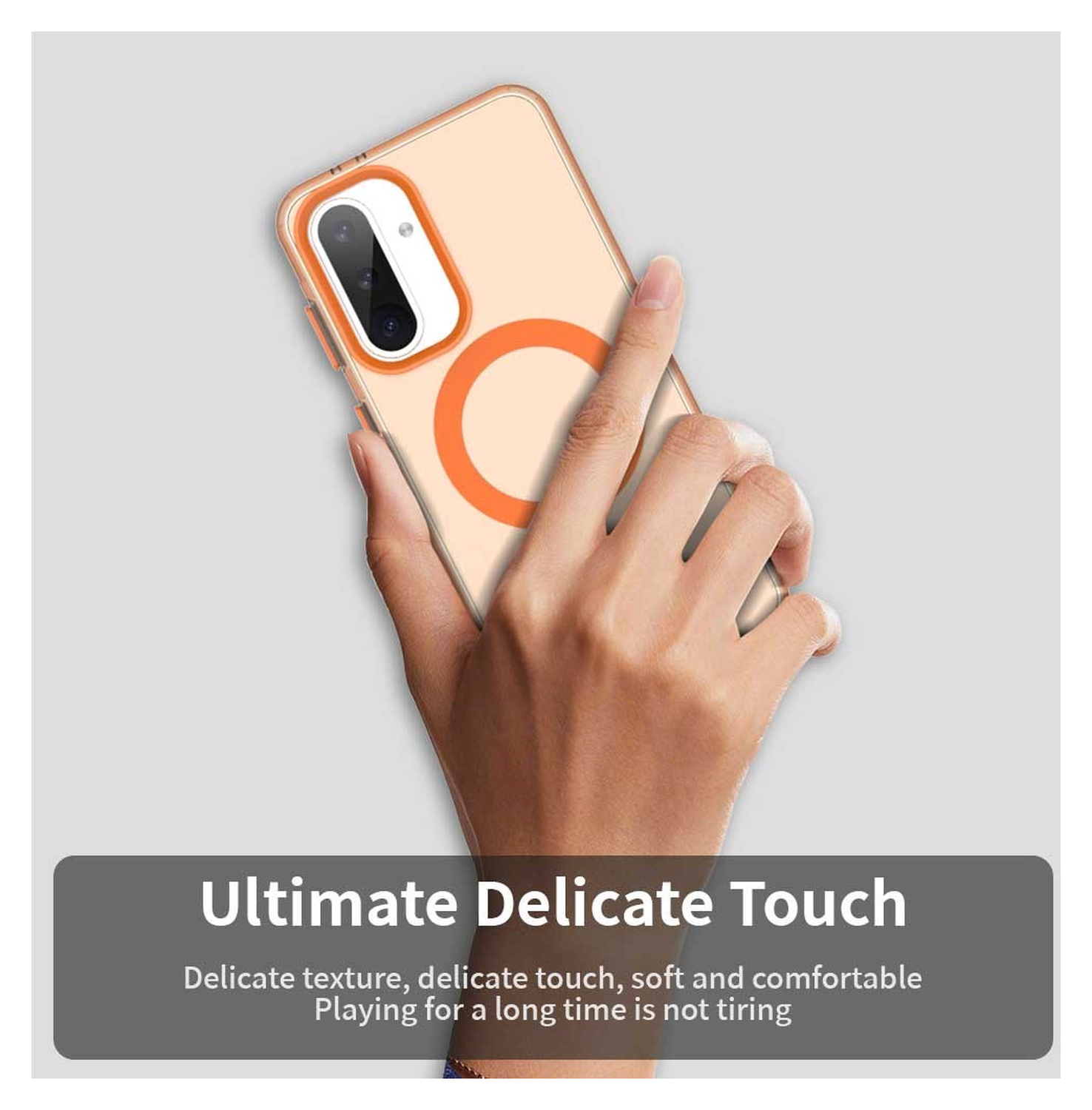 Samsung Galaxy A56 / A36 Hoesje MagSafe Backcover Semi-Transparant & Oranje afbeelding 9