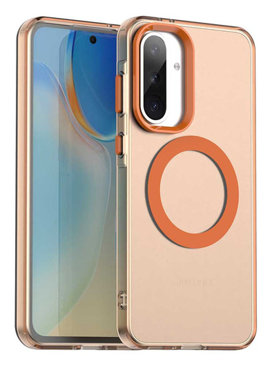 Samsung Galaxy A56 / A36 Hoesje MagSafe Backcover Semi-Transparant & Oranje afbeelding 1