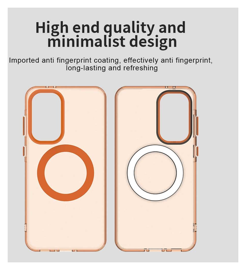 Samsung Galaxy A56 / A36 Hoesje MagSafe Backcover Semi-Transparant & Oranje afbeelding 10