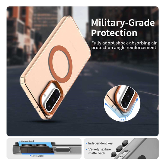 Samsung Galaxy A56 / A36 Hoesje MagSafe Backcover Semi-Transparant & Oranje afbeelding 4