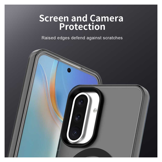 Samsung Galaxy A56 / A36 Hoesje MagSafe Backcover Semi-Transparant & Zwart afbeelding 10