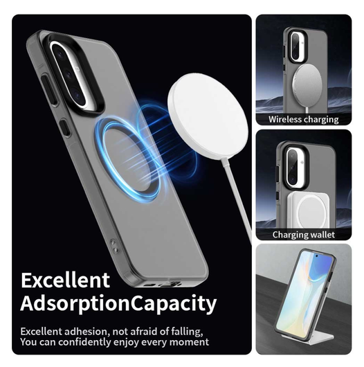 Samsung Galaxy A56 / A36 Hoesje MagSafe Backcover Semi-Transparant & Zwart afbeelding 6