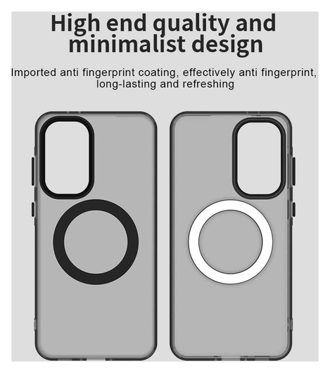 Samsung Galaxy A56 / A36 Hoesje MagSafe Backcover Semi-Transparant & Zwart afbeelding 9