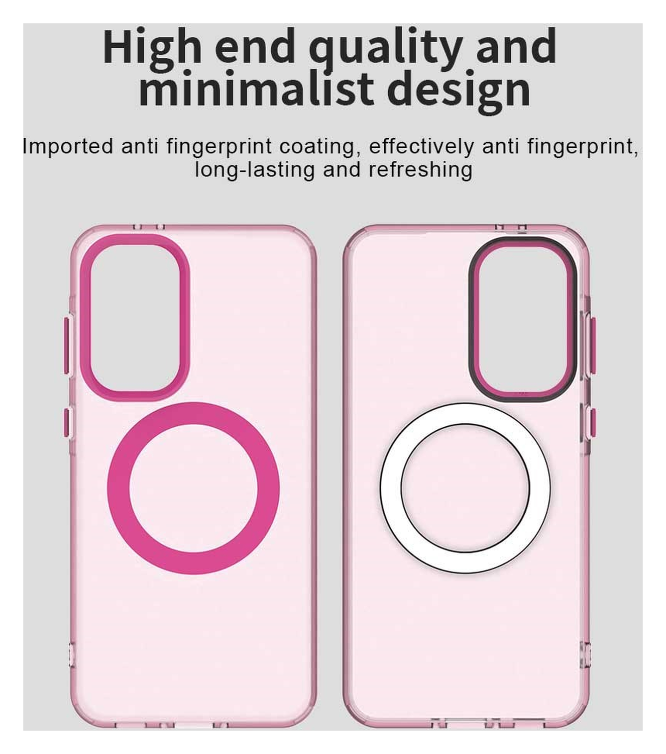 Samsung Galaxy A56 / A36 Hoesje MagSafe Backcover Semi-Transparant & Roze afbeelding 10