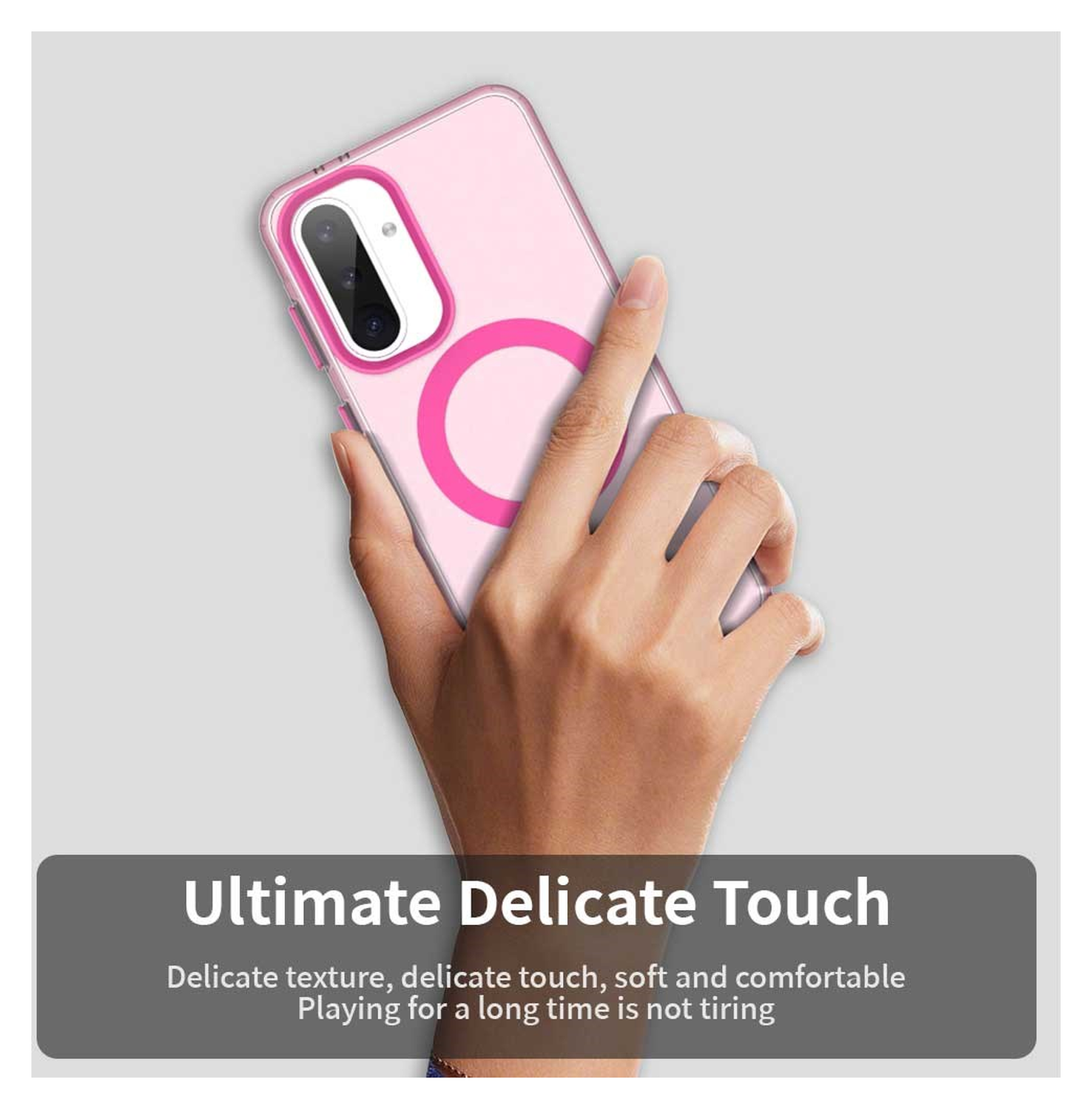 Samsung Galaxy A56 / A36 Hoesje MagSafe Backcover Semi-Transparant & Roze afbeelding 9