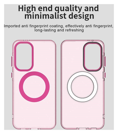 Samsung Galaxy A56 / A36 Hoesje MagSafe Backcover Semi-Transparant & Roze afbeelding 10
