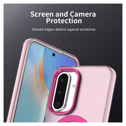 Samsung Galaxy A56 / A36 Hoesje MagSafe Backcover Semi-Transparant & Roze afbeelding 8