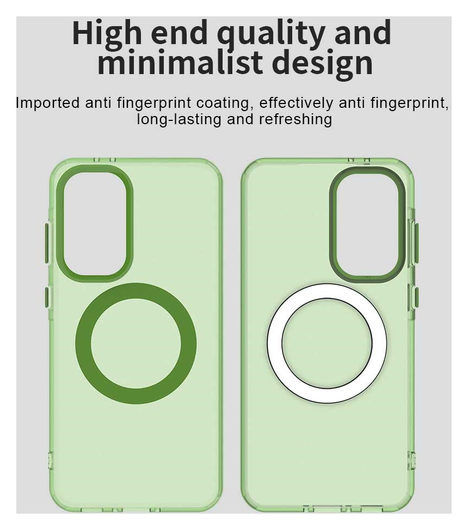 Samsung Galaxy A56 / A36 Hoesje MagSafe Backcover Semi-Transparant & Groen afbeelding 9