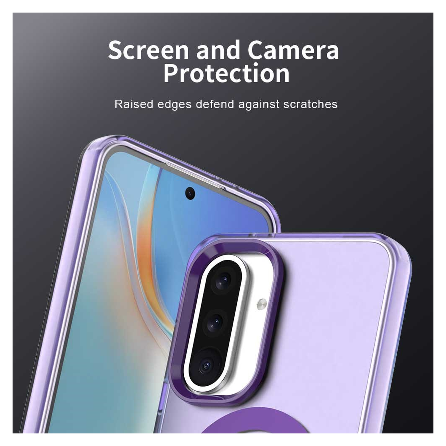 Samsung Galaxy A56 / A36 Hoesje MagSafe Backcover Semi-Transparant & Paars afbeelding 8