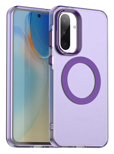 Samsung Galaxy A56 / A36 Hoesje MagSafe Backcover Semi-Transparant & Paars afbeelding 1