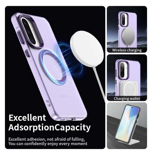 Samsung Galaxy A56 / A36 Hoesje MagSafe Backcover Semi-Transparant & Paars afbeelding 6