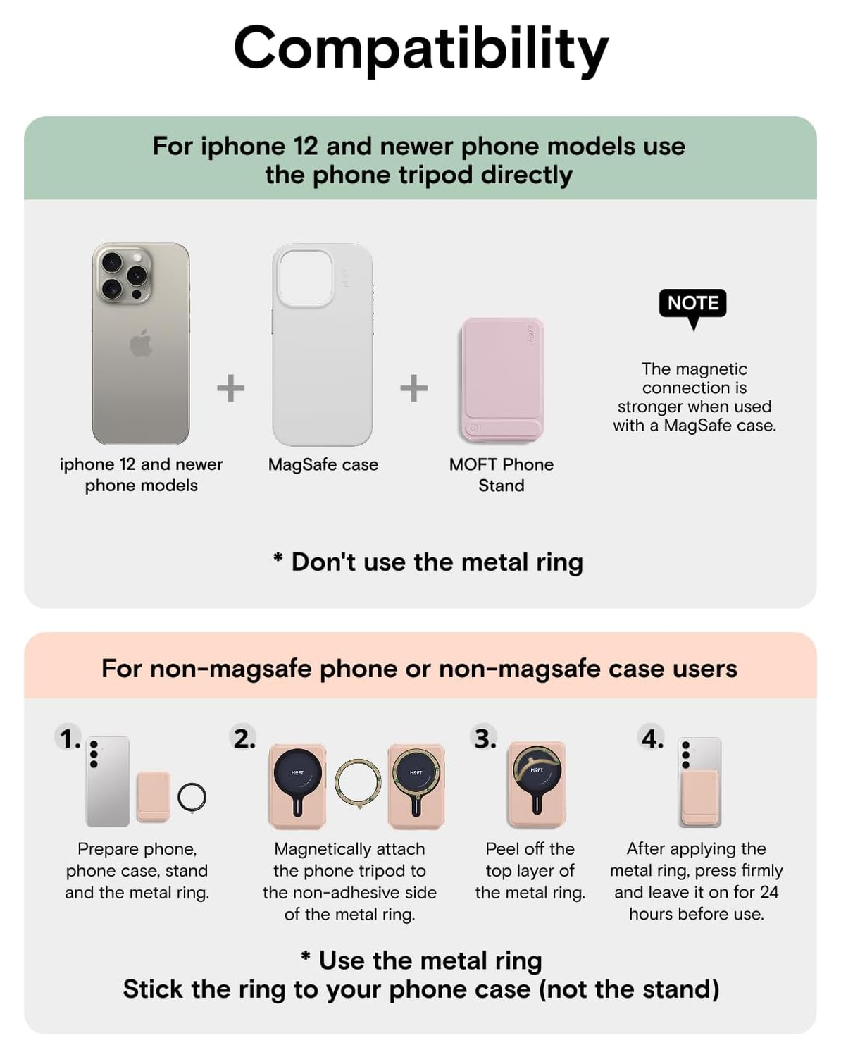 MOFT Tripod Wallet MOVAS MagSafe Kaarthouder met Uitklapbare Standaard Roze afbeelding 10