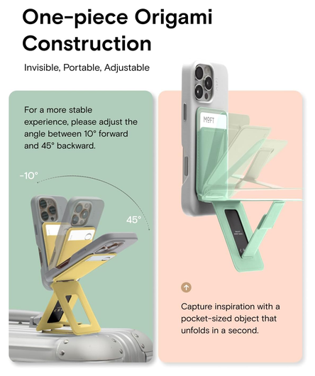 MOFT Tripod Wallet MOVAS MagSafe Kaarthouder met Uitklapbare Standaard Roze afbeelding 4