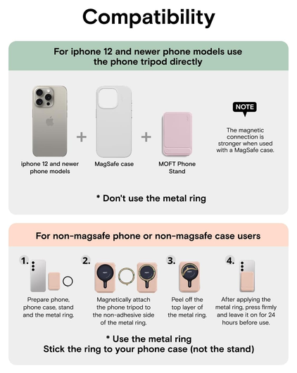 MOFT Tripod Wallet MOVAS MagSafe Kaarthouder met Uitklapbare Standaard Roze afbeelding 10