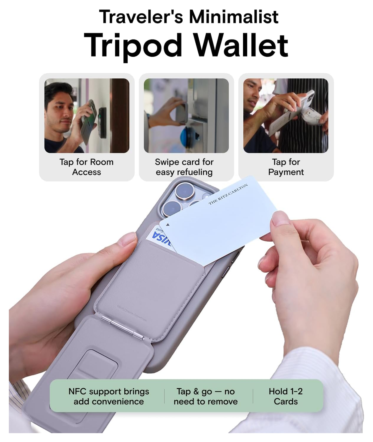 MOFT Tripod Wallet MOVAS MagSafe Kaarthouder met Uitklapbare Standaard Paars afbeelding 5