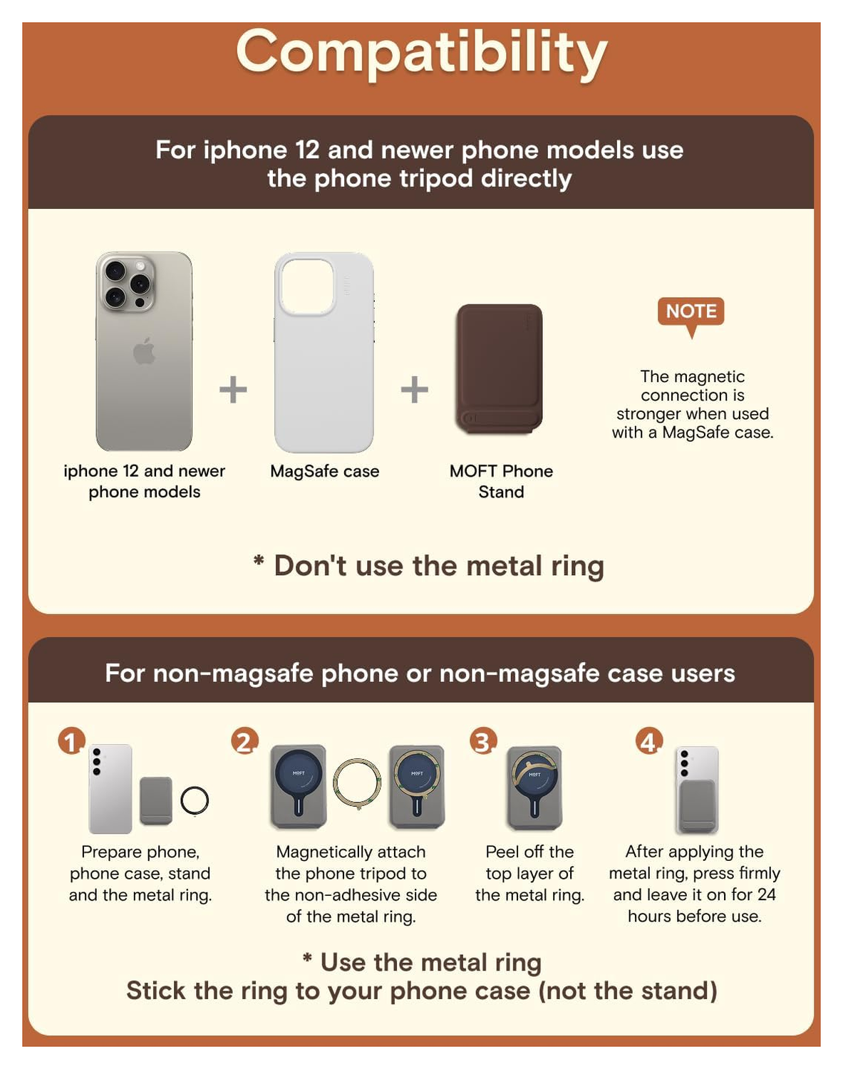 MOFT Tripod Wallet MOVAS MagSafe Kaarthouder met Uitklapbare Standaard Bruin afbeelding 10