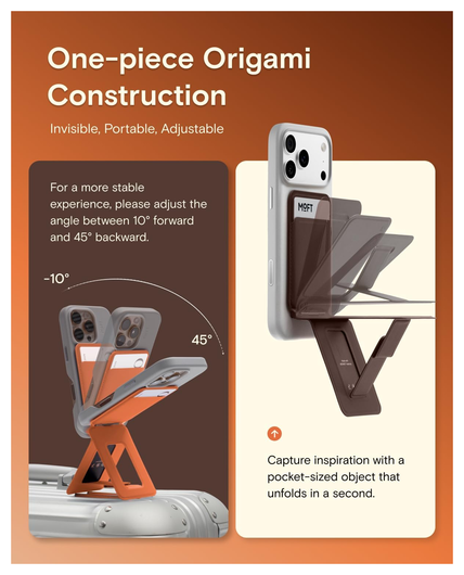 MOFT Tripod Wallet MOVAS MagSafe Kaarthouder met Uitklapbare Standaard Bruin afbeelding 4