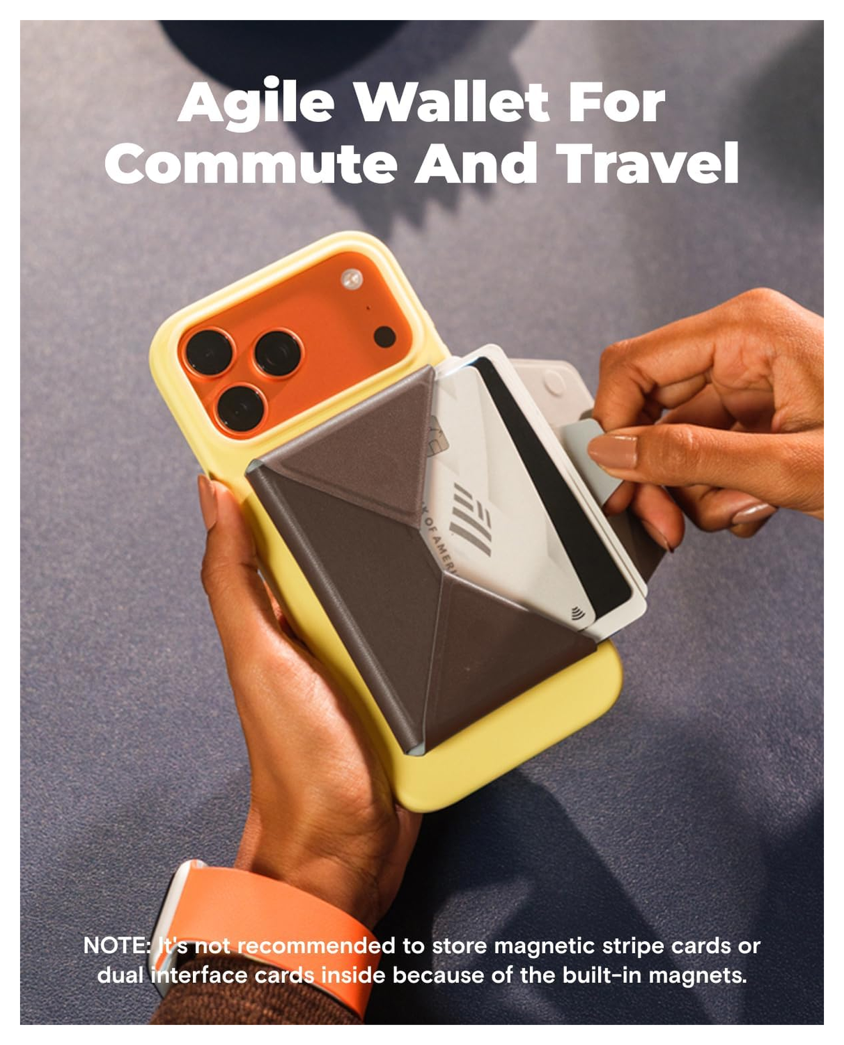 MOFT Snap Field Wallet MagSafe Kaarthouder voor 8 Pasjes Portemonnee Bruin afbeelding 2