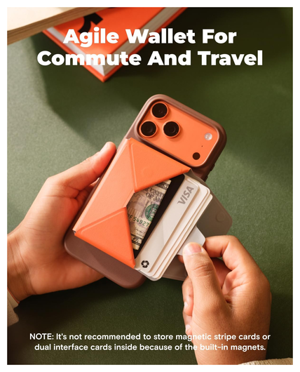 MOFT Snap Field Wallet MagSafe Kaarthouder voor 8 Pasjes Portemonnee Oranje afbeelding 2