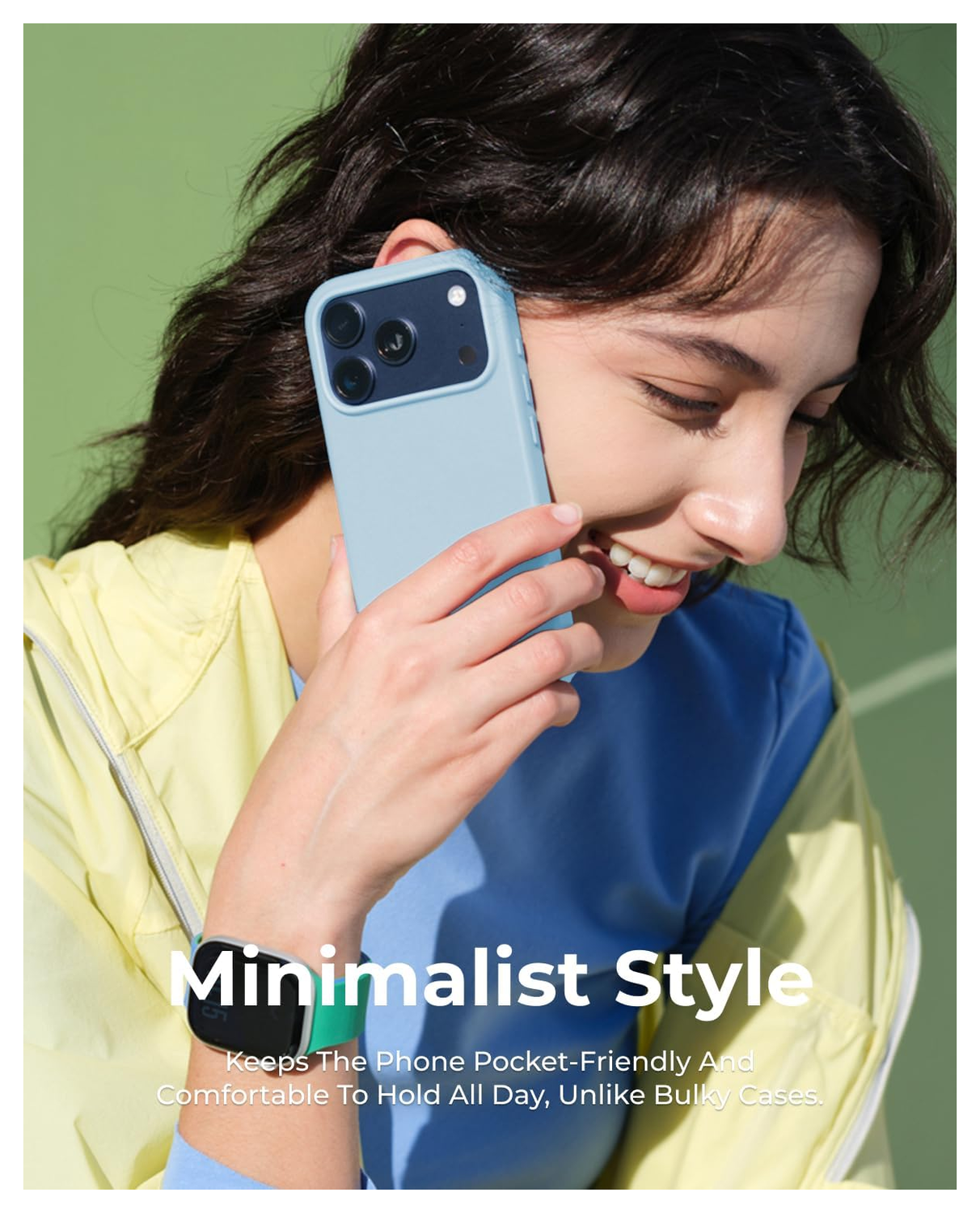 MOFT MOVAS Snap iPhone 17 Hoesje MagSafe Vegan Leer Back Cover Lichtblauw afbeelding 7