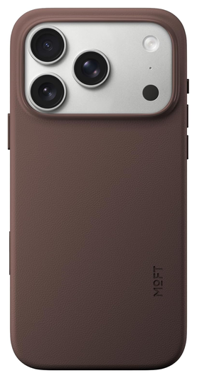 MOFT MOVAS Snap iPhone 17 Pro Hoesje MagSafe Vegan Leer Back Cover Bruin afbeelding 1