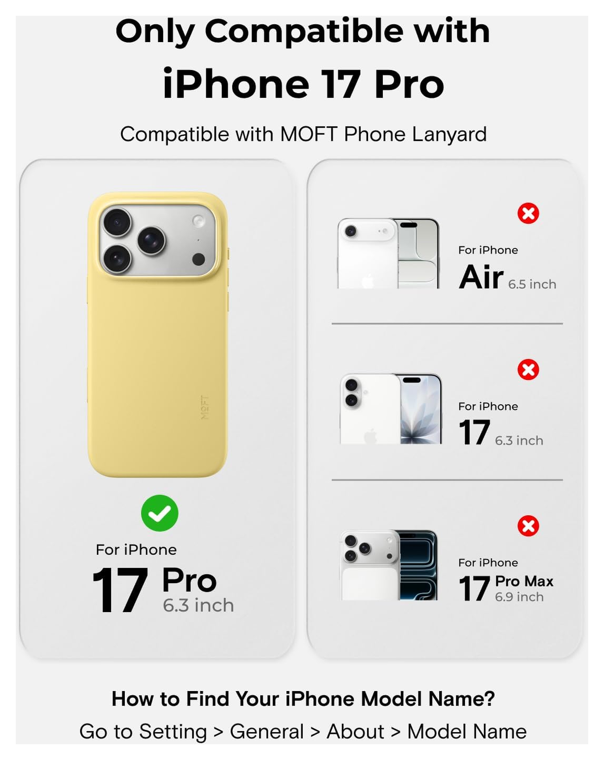 MOFT MOVAS Snap iPhone 17 Pro Hoesje MagSafe Vegan Leer Back Cover Geel afbeelding 2