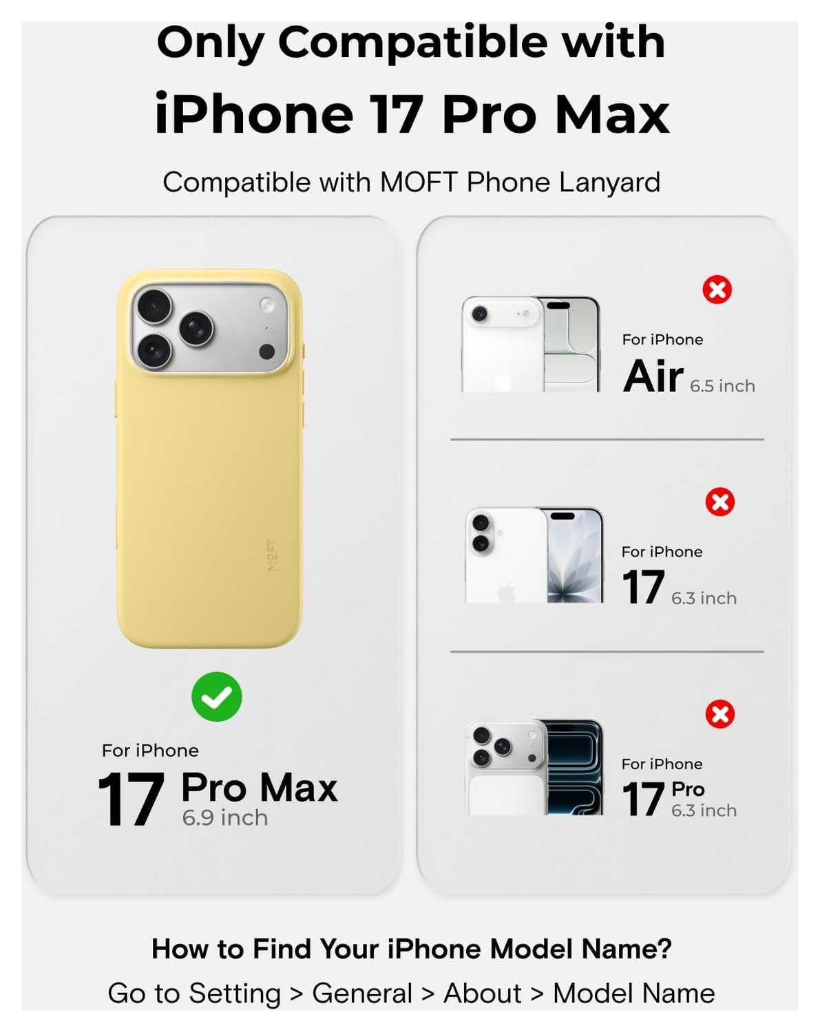 MOFT MOVAS Snap iPhone 17 Pro Max Hoesje MagSafe Leer Back Cover Geel afbeelding 2