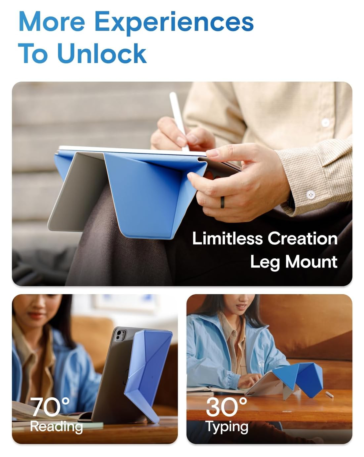 MOFT Dynamic Folio iPad Mini 7 / 6 Hoes Book Case met Standaard Beige afbeelding 8