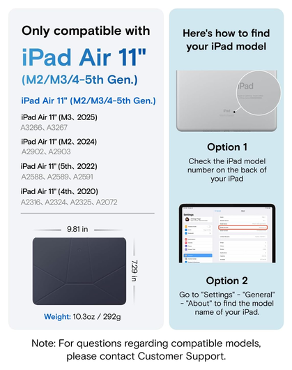 MOFT Dynamic Folio iPad Air 11 (2024/2025) / Air 10.9 (2022/2020) Hoes Navy afbeelding 2